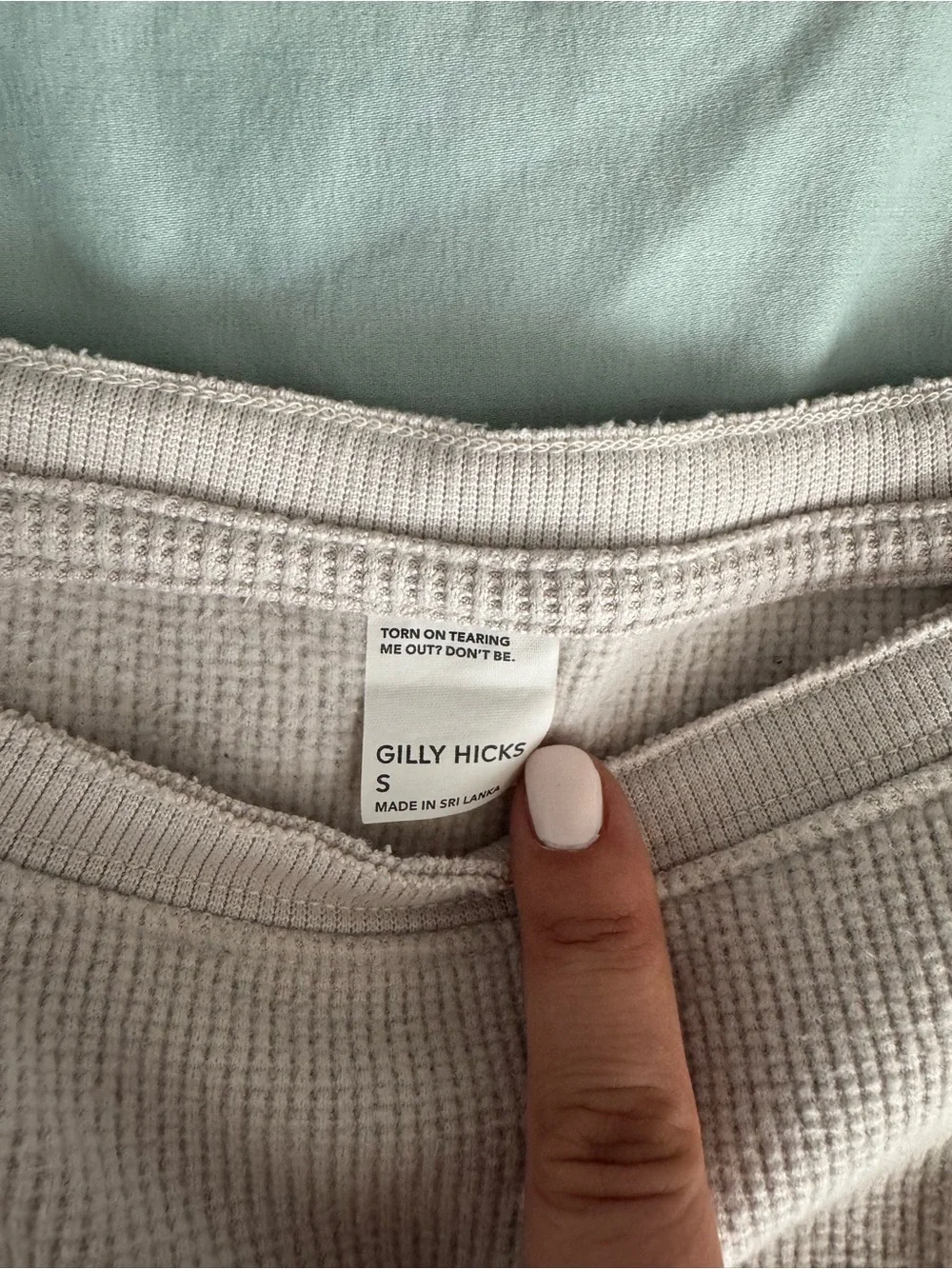 Gilly Hicks Cropped Waffle Pullover - Pale Taupe
